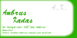 ambrus kadas business card
